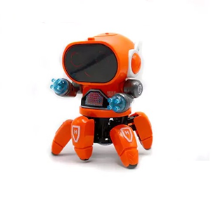 ربات کنترلی شش پا موزیکال و رقصنده نارنجی Dancing ROBOT on remote control RC music light orange -اسباب بازی